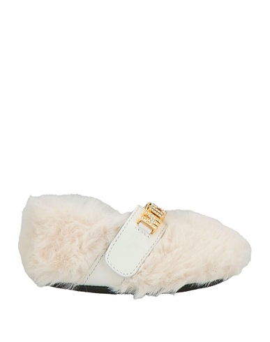 MOSCHINO BABY Chaussures élégantes Blanc cassé Cuir, Fibres textiles