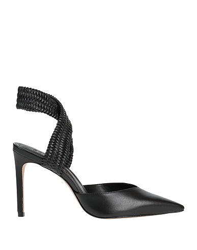 SCHUTZ Pump Black Leather, Textile fibers