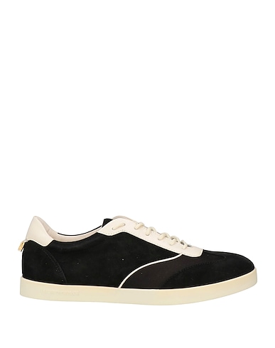 EMPORIO ARMANI Sneakers Black Leather, Textile fibers