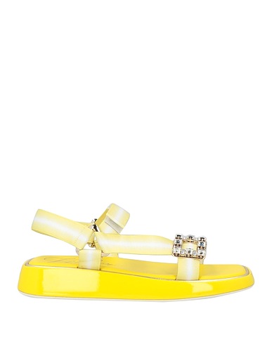 ROGER VIVIER Sandals Yellow Textile fibres