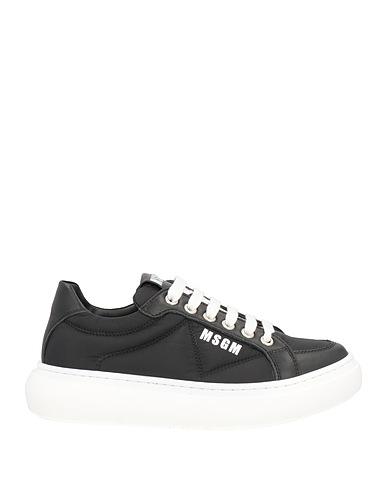 MSGM Sneakers Black Soft Leather, Textile fibers