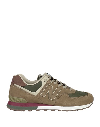 NEW BALANCE Sneakers 574 Military green Leather, Textile fibres