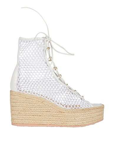 GIANVITO ROSSI Espadrilles White Leather, Textile fibers