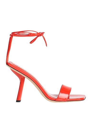 BY FAR Sandals Tomato red Soft Leather