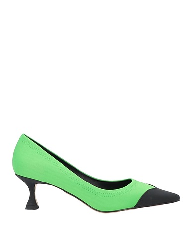 LOLA CRUZ Pump Light green Soft Leather, Textile fibers