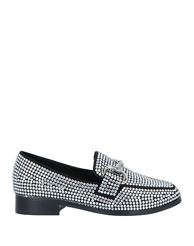 BIBI LOU Loafers Black Soft Leather, Textile fibres