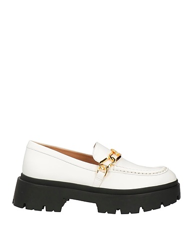 SCHUTZ Loafers White Soft Leather