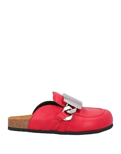 JW ANDERSON Mule e zoccoli Rosso Pelle di vitello