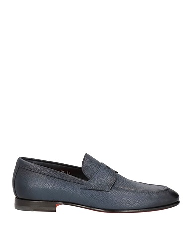 SANTONI Loafers BLU NOTTE Soft Leather