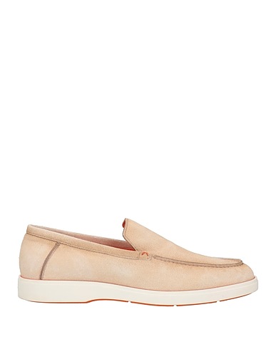 SANTONI Loafers Ivory Soft Leather