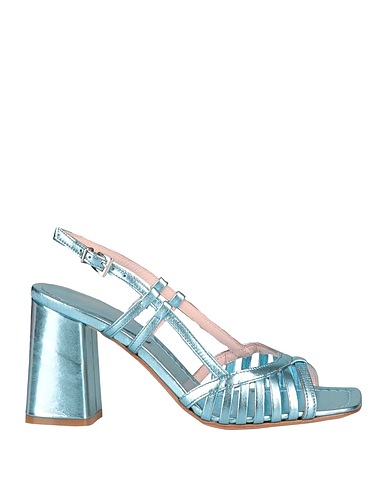 ANNA F. Sandals Light blue Soft Leather
