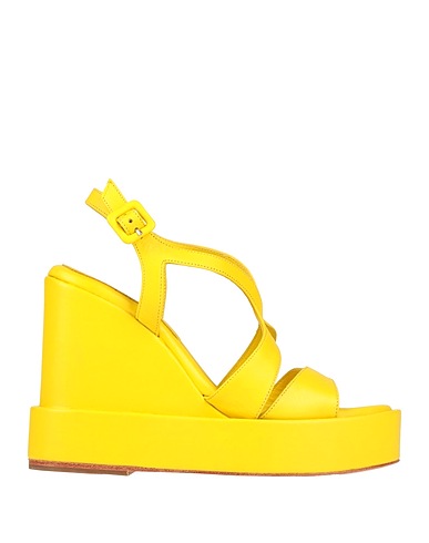 PALOMA BARCELÓ Sandals Yellow Soft Leather