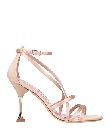 LELLA BALDI Sandals Blush Textile fibres, Soft Leather