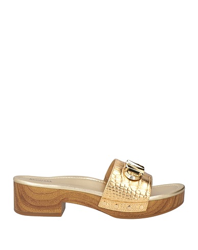 MICHAEL MICHAEL KORS Mules and clogs Gold Soft Leather