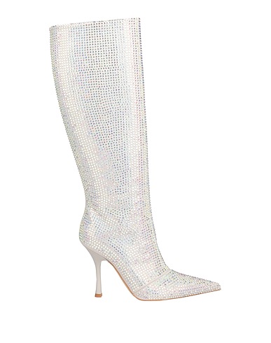 LIU •JO Boots 	LEONIE HANNE X LIU •JO Silver Textile fibers, Soft Leather