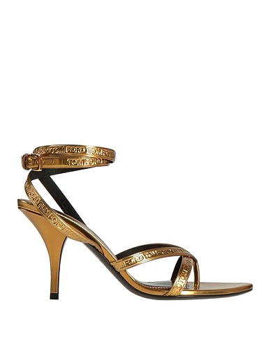 TOM FORD Flip flops Gold Bovine leather, Brass