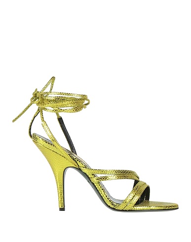 PATRIZIA PEPE Sandals Lime green Soft Leather