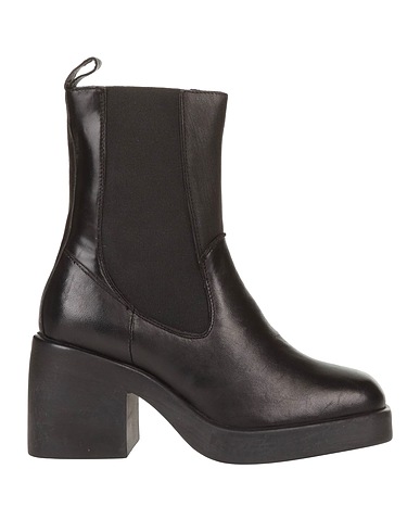 PIECES Stiefelette Schwarz Leder