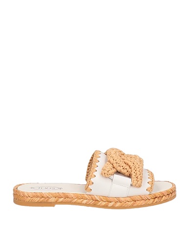 TOD'S Espadrilles White Soft Leather, Textile fibres