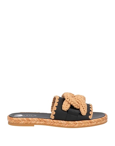 TOD'S Espadrilles Schwarz Leder, Gewebefasern
