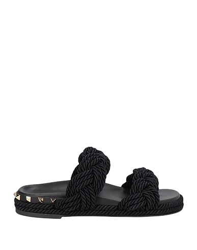 VALENTINO GARAVANI Sandals Black Textile fibers