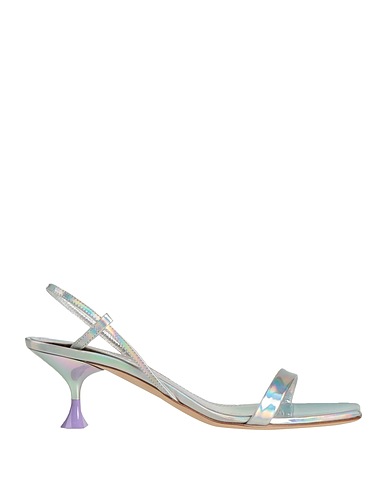 3JUIN Sandals Silver Soft Leather