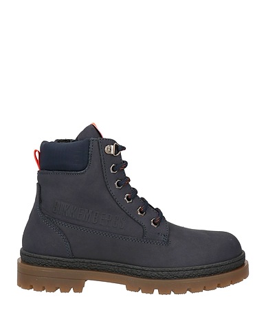 BIKKEMBERGS Ankle boot Midnight blue Leather, Textile fibres