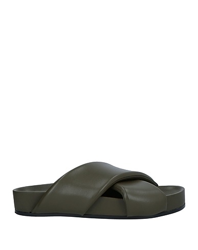 JIL SANDER Sandals Military green Soft Leather