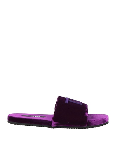 TOM FORD Ciabatte e pantofole Viola Viscosa, Cupro, Pelle