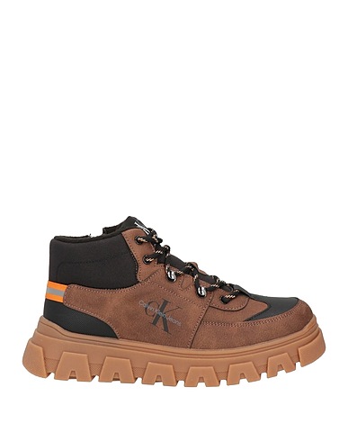 CALVIN KLEIN JEANS Ankle boot Dark brown Textile fibers