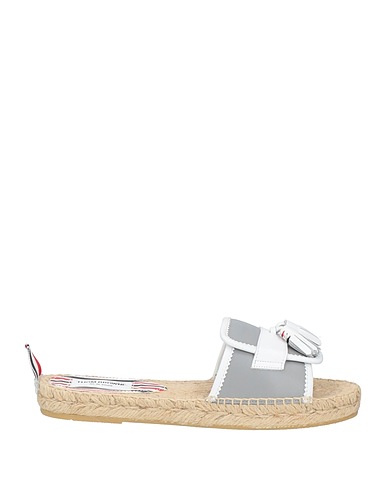 THOM BROWNE Espadrilles Grey Calfskin, Textile fibers