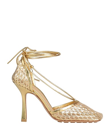 BOTTEGA VENETA Pump Gold Soft Leather, Textile fibers