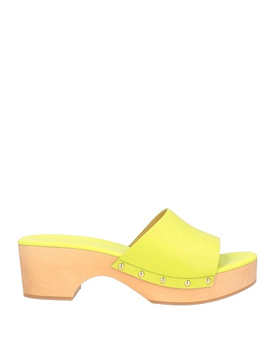 AEYDE Mules and clogs Lime green Calfskin