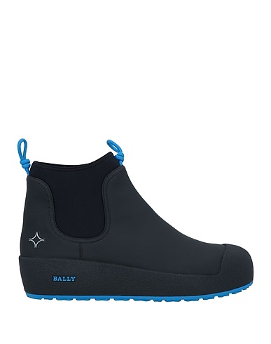 BALLY Ankle boot Black Calfskin, Textile fibres