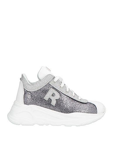 RUCOLINE Sneakers Silver Calfskin, Textile fibres