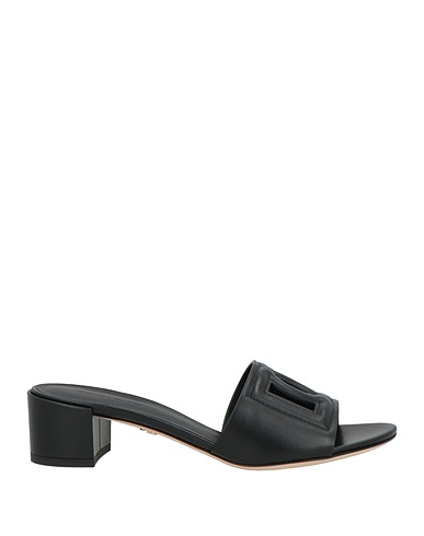 DOLCE&GABBANA Sandales Noir Cuir façon poulain