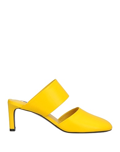JIL SANDER Mules and clogs Yellow Calfskin