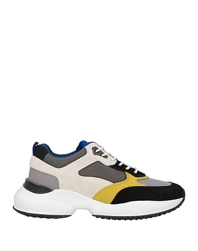 HOGAN Sneakers Grey Leather, Textile fibres