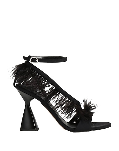 ISLO ISABELLA LORUSSO Sandals Black Lycra®, Feathers