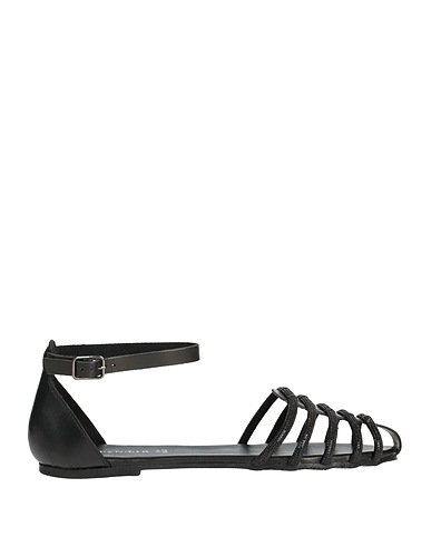 CAFèNOIR Sandali Nero Pelle, Fibre tessili
