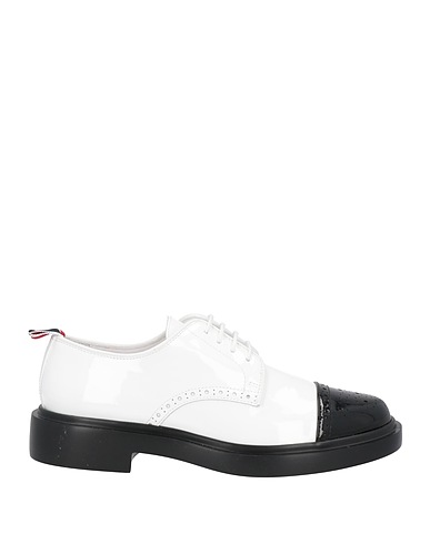 THOM BROWNE Laced shoes White Soft Leather