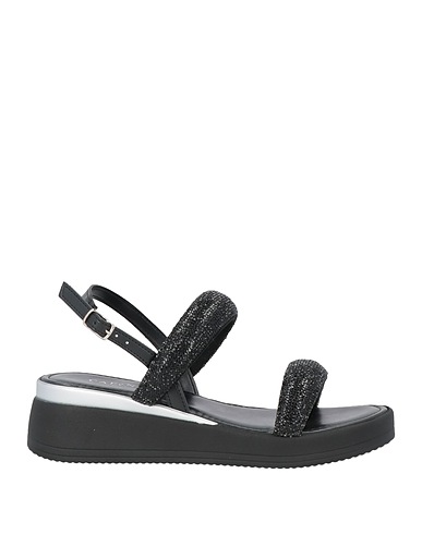 CAFèNOIR Sandals Black Textile fibres
