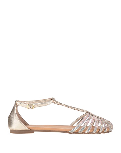 CAFèNOIR Sandals Platinum Soft Leather, Textile fibres