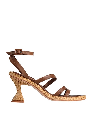 PALOMA BARCELÓ Espadrilles Brown Lambskin, Straw