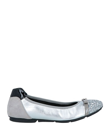 HOGAN Ballerinas Silber Leder, Gewebefasern