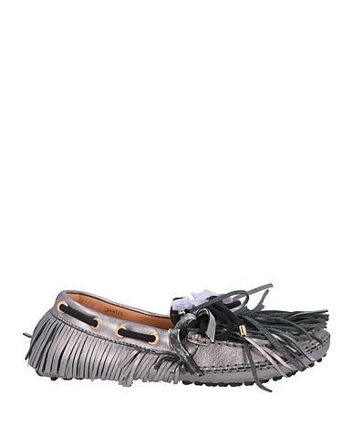 13 09 SR Loafers Silver Soft Leather, Textile fibres