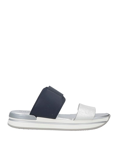 HOGAN Sandals Silver Soft Leather