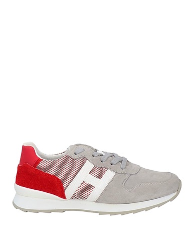 HOGAN Sneakers Grey Soft Leather, Textile fibres