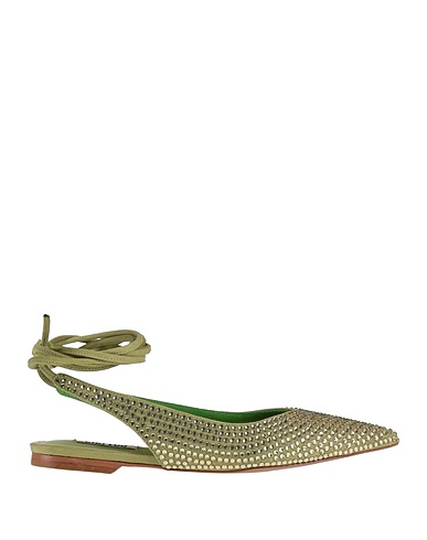 BIBI LOU Ballet flats Military green Textile fibres
