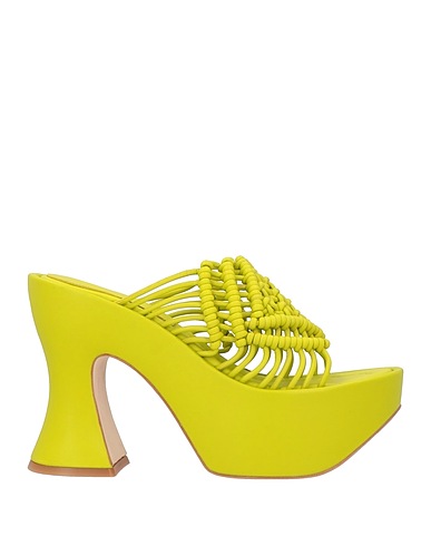PALOMA BARCELÓ Sandals Lime green Soft Leather